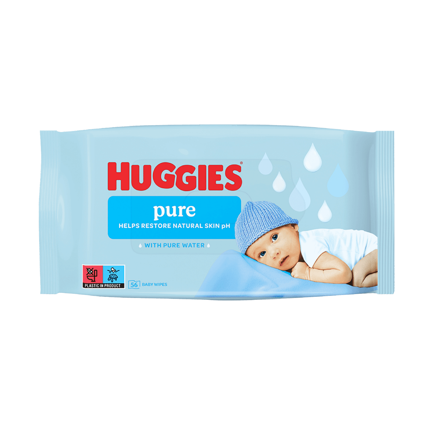 HUGGIES Vlažne maramice Pure 56/1