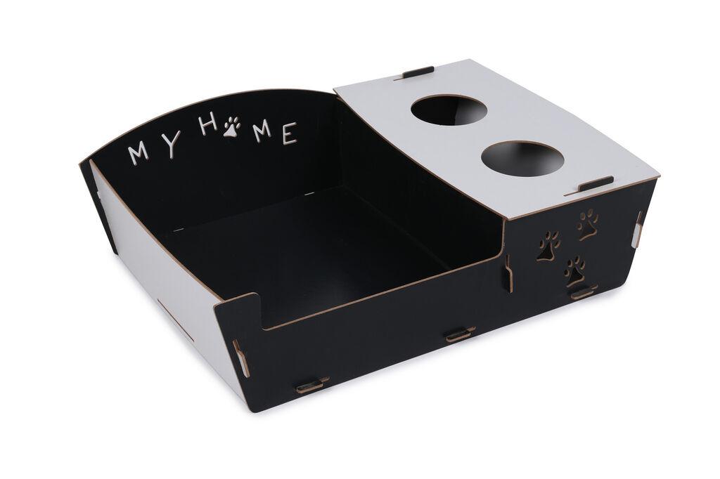 Aberto Design Krevet za mačke, MDF, 60x40x15 cm, Cno-beli