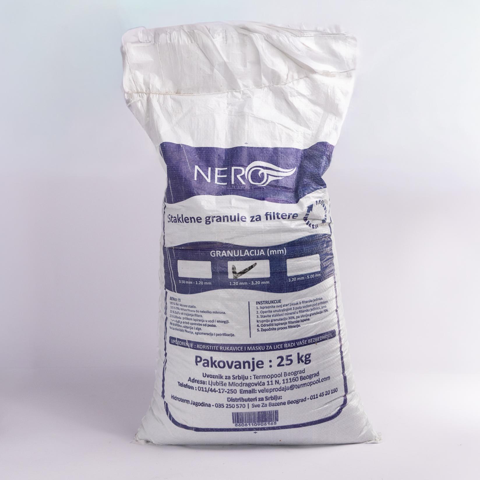 NERO Filterska ispuna - Staklene granule krupne 1.0-2.0 25kg