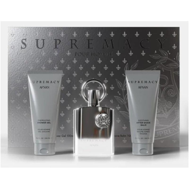 Afnan Set za muškarce Supremacy Silver, EDP, 100 ml + SG, 100 ml + ASB, 100 ml