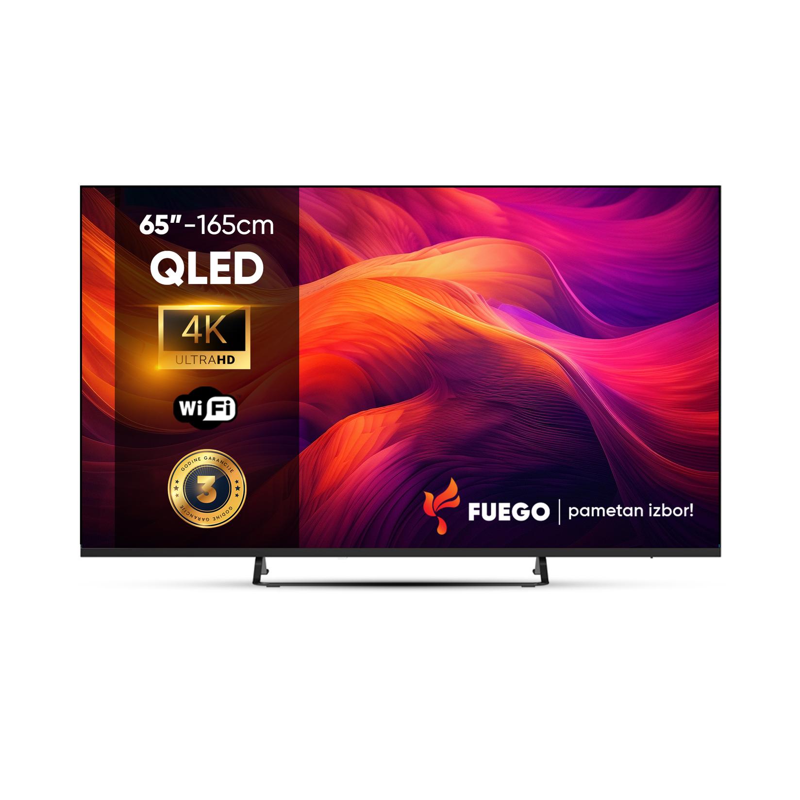 Fuego Televizor 65ELU820GTV 65", 4K UHD, Google TV, Crni
