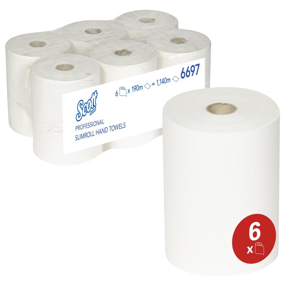 Kimberly Clark SCOTT Papirni ubrus, Jednoslojni, Beli, 6 komada