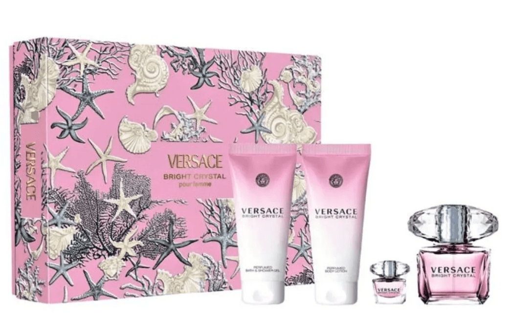 Versace Ženski poklon set Bright Crystal, EDT, 90 ml + Gel za tuširanje, 100 ml + Losion za telo, 100 ml + Mini, 5 ml