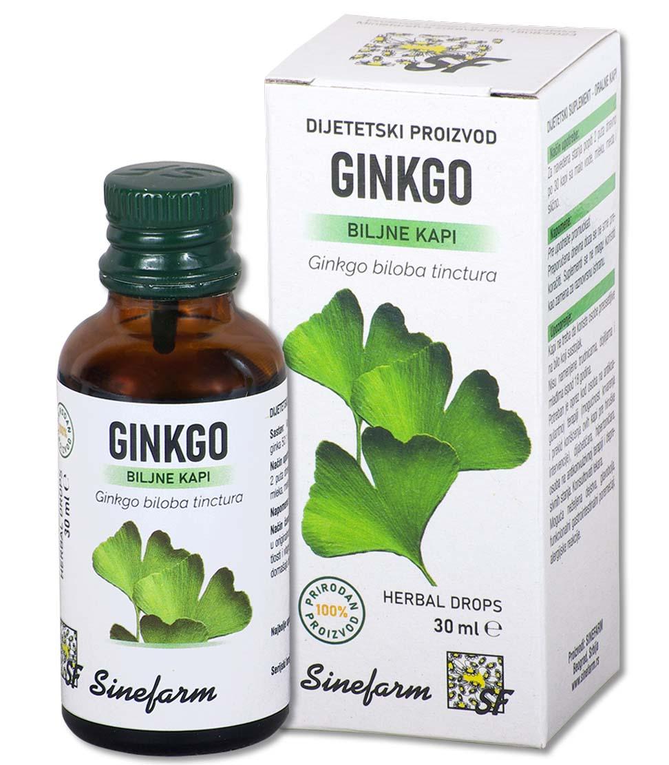 SINEFARM Kapi od Ginkgo Bilobe za poboljšanje cirkulacije, bolju koncentraciju i pamćenje 30ml 116605