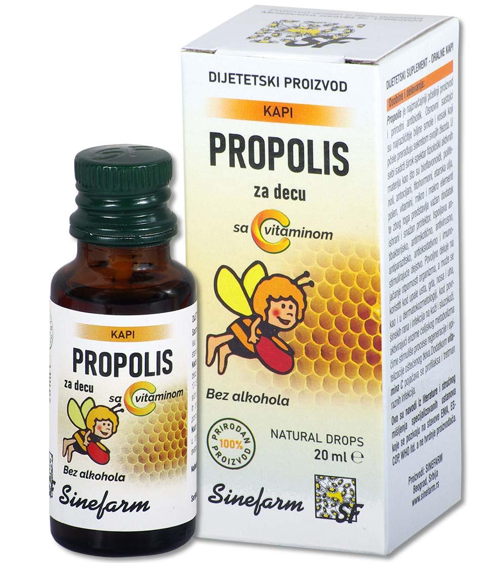 SINEFARM Propolis kapi za decu sa C vitaminom 20 ml
