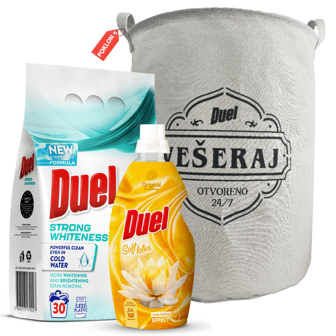 Duel Paket za pranje veša + Korpa za veš, 3 Proizvoda