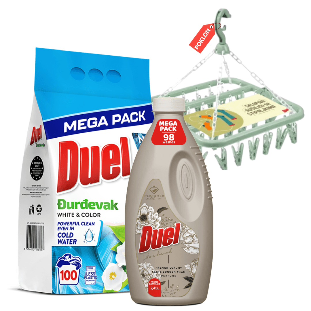 Duel Set za pranje veša + Sušilica sa štipaljkama