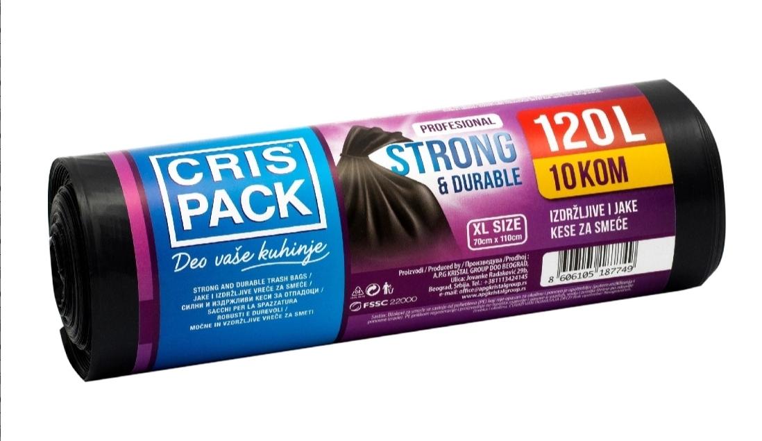 Cris Pack Kese za smeće, Bez trake, 120l, 10 komada