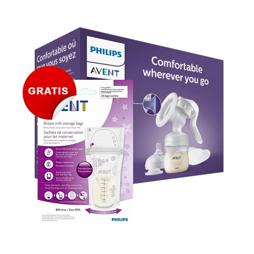 Philips Avent Pumpica za izmlazavanje Natural + Kesice za odlaganje mleka 3180