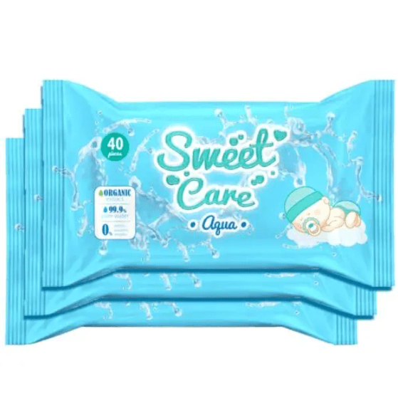 Sweet maramice Vlažne maramice Aqua, 3x40 maramica