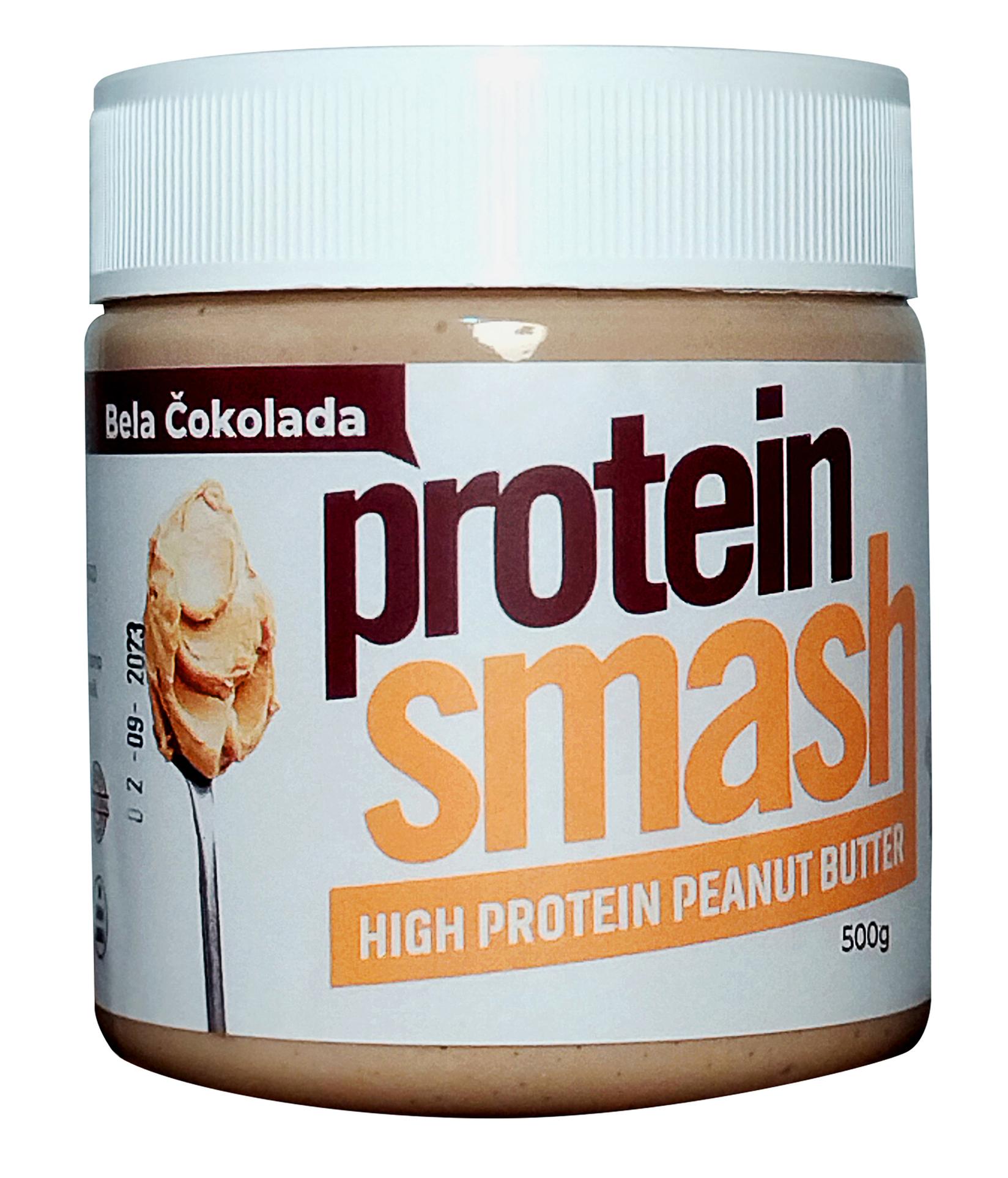 Protein Smash Visoko Proteinski Kikiriki Puter - Bela Čokolada 500g