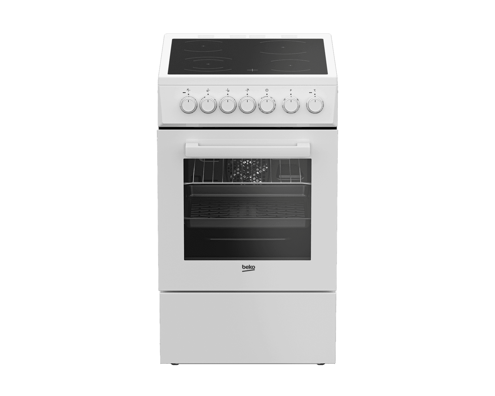 Beko FSE 57110 GW Električni šporet, 55 l, Ventilatorska rerna