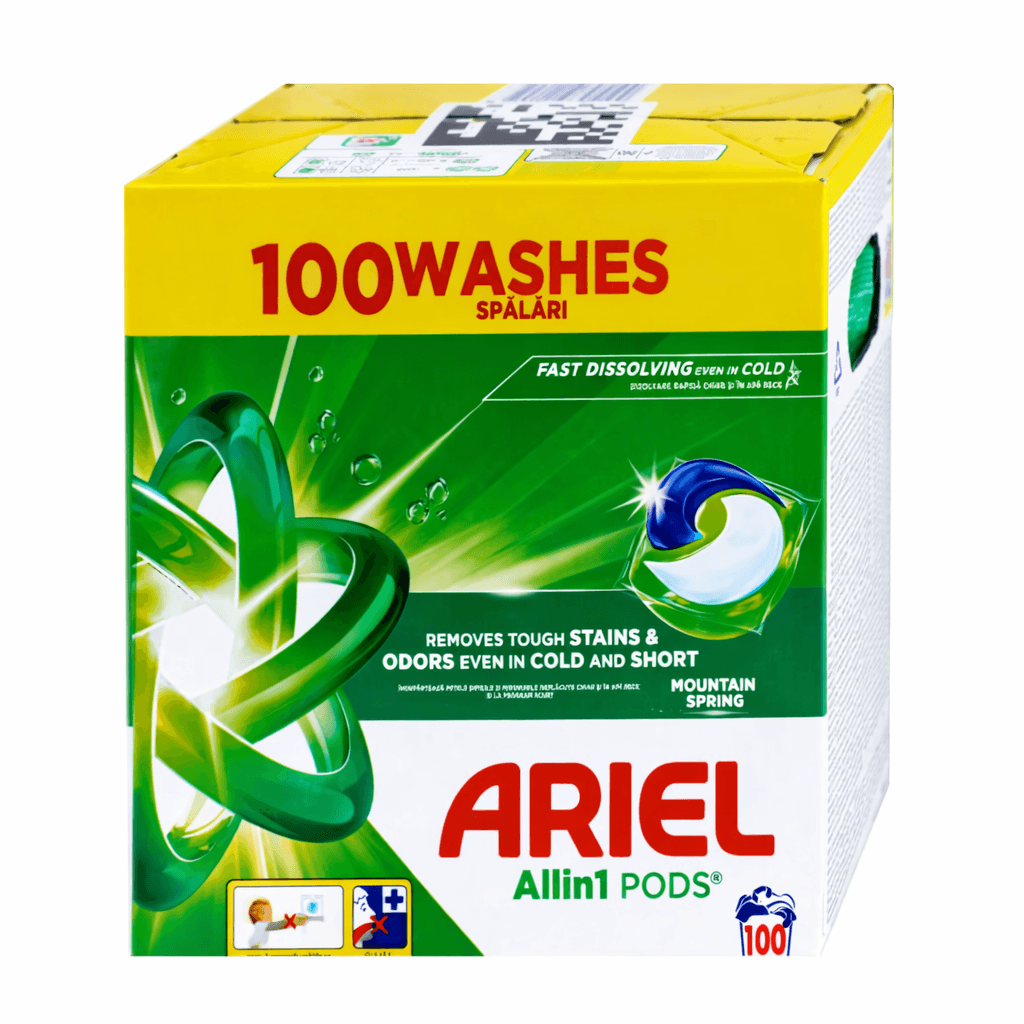 Ariel Kapsule za pranje veša All-in-1 Mountain spring, 100 komada