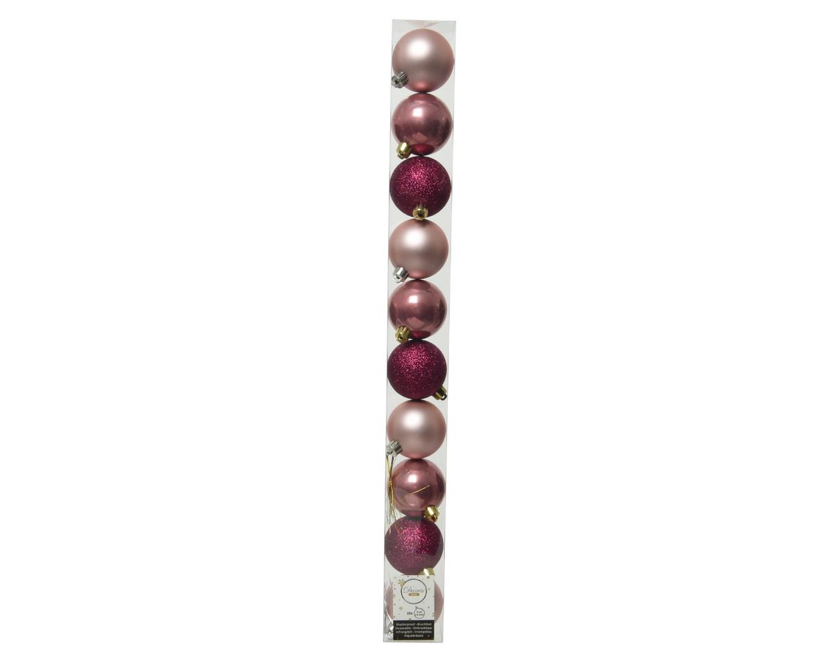DECORIS Novogodišnje kugle za jelku 10/1 roze