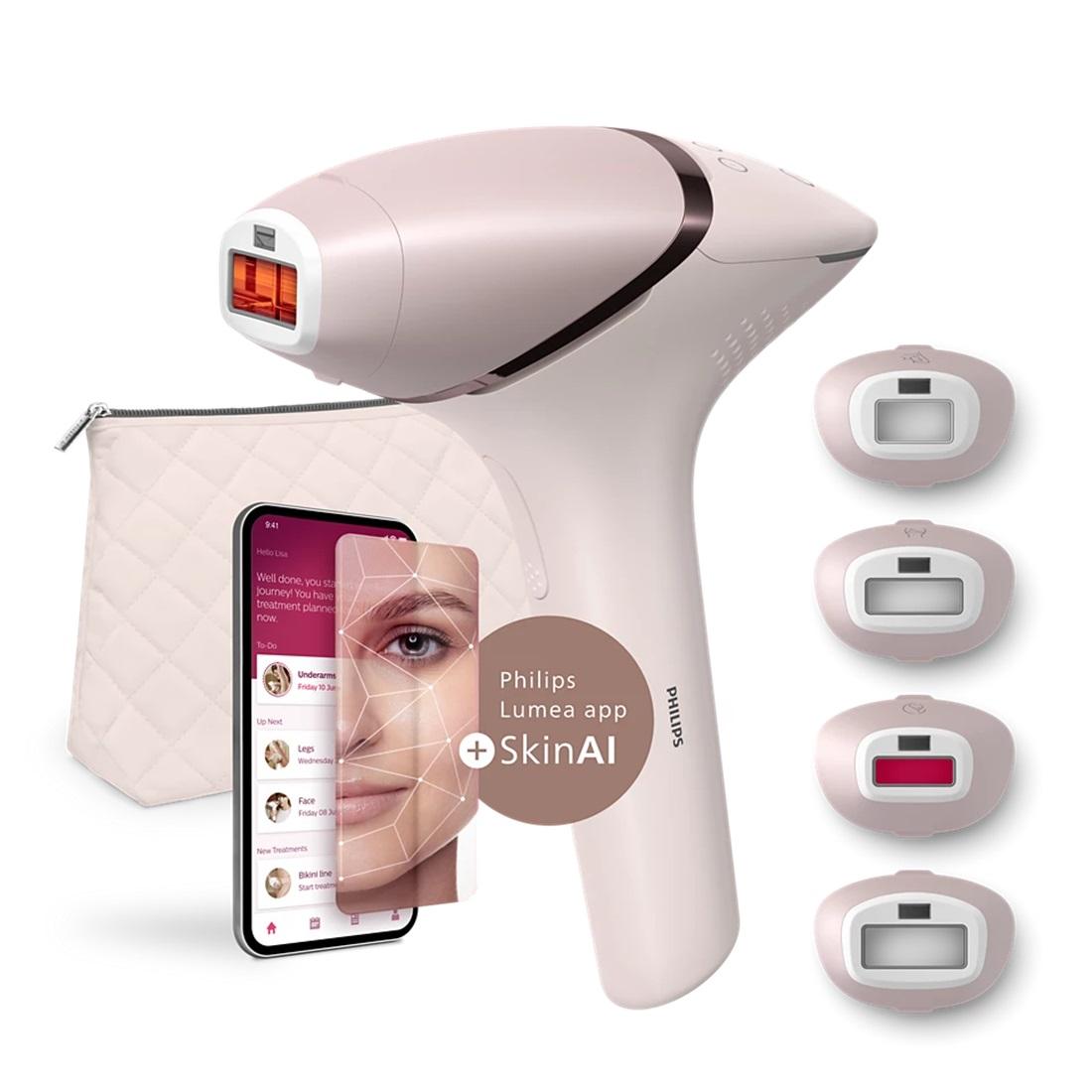 Philips IPL Epilator Lumea BRI976/00 9900 Series, SenseIQ, 450000 bljeskova, SkinAI, 4 nastavka, Roze