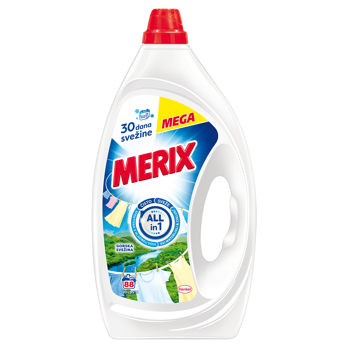 Merix Tečni deterdžent za pranje veša Mountain Fresh Mega, 3.96 L
