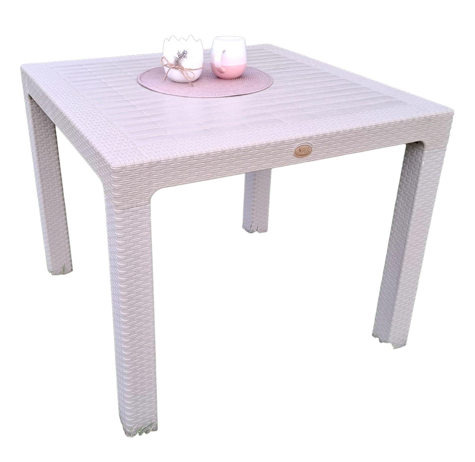 Capissi Baštenski sto bez stakla, 90x90cm, Bež