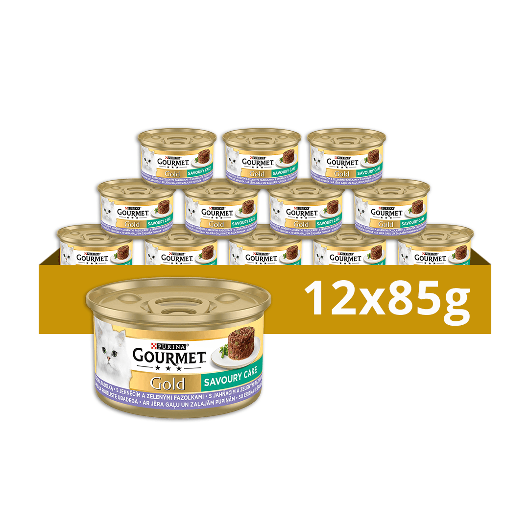 GOURMETGold Savoury Cake Pašteta za mačke, Jagnjetina i boranija, 12 x 85 g