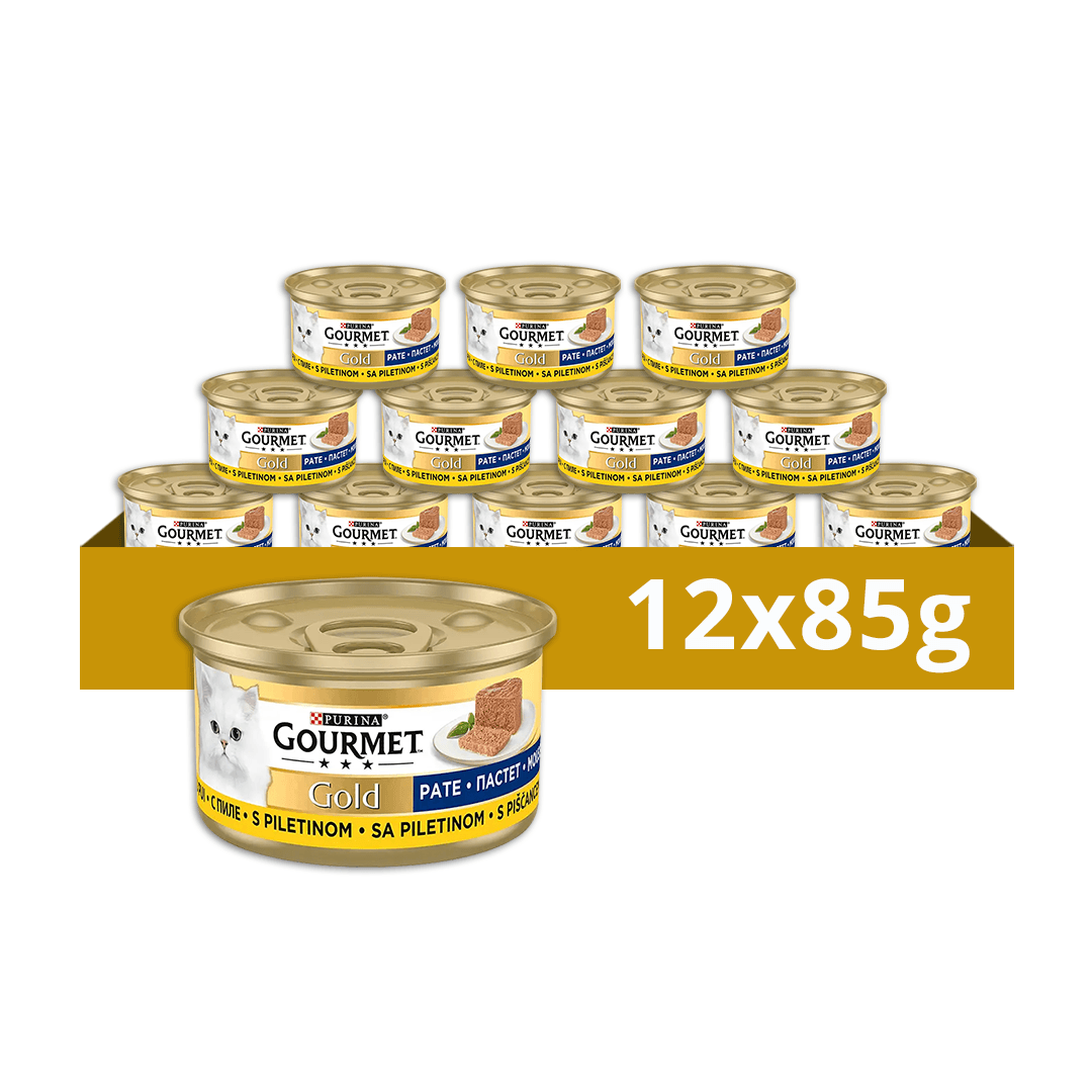 GOURMET Gold Pašteta za mačke, Piletina, 12 x 85 g