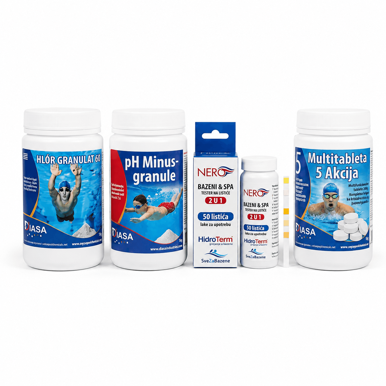 Set hemije za održavanje bazena Standardni Paket, 4 proizvoda