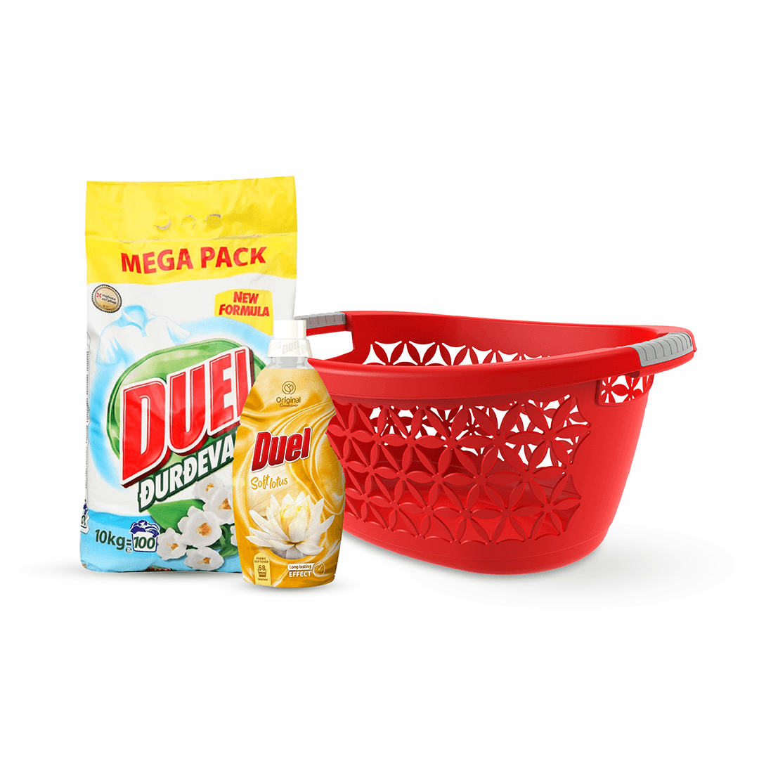 Duel Set za pranje veša, 2 proizvoda + Korpa za veš