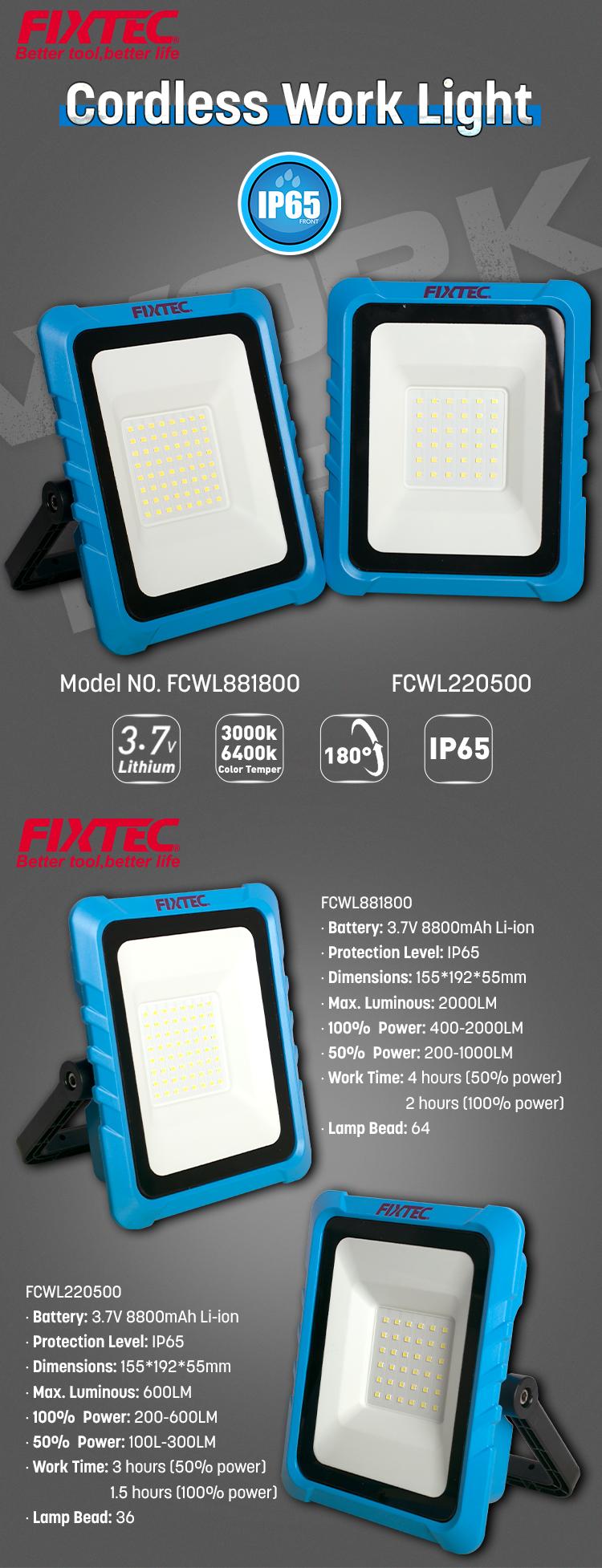 FIXTEC Akumulatorska LED radna lampa FCWL881800, 2000LM