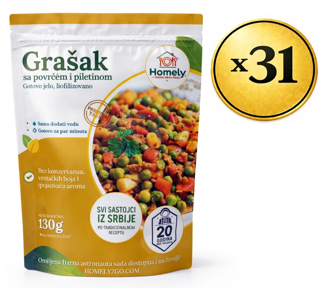 Homely Grašak sa povrcem i piletinom, 31 komad