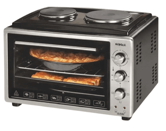 NURGAZ Mini šporet sa dve ringle, Sivo-crni