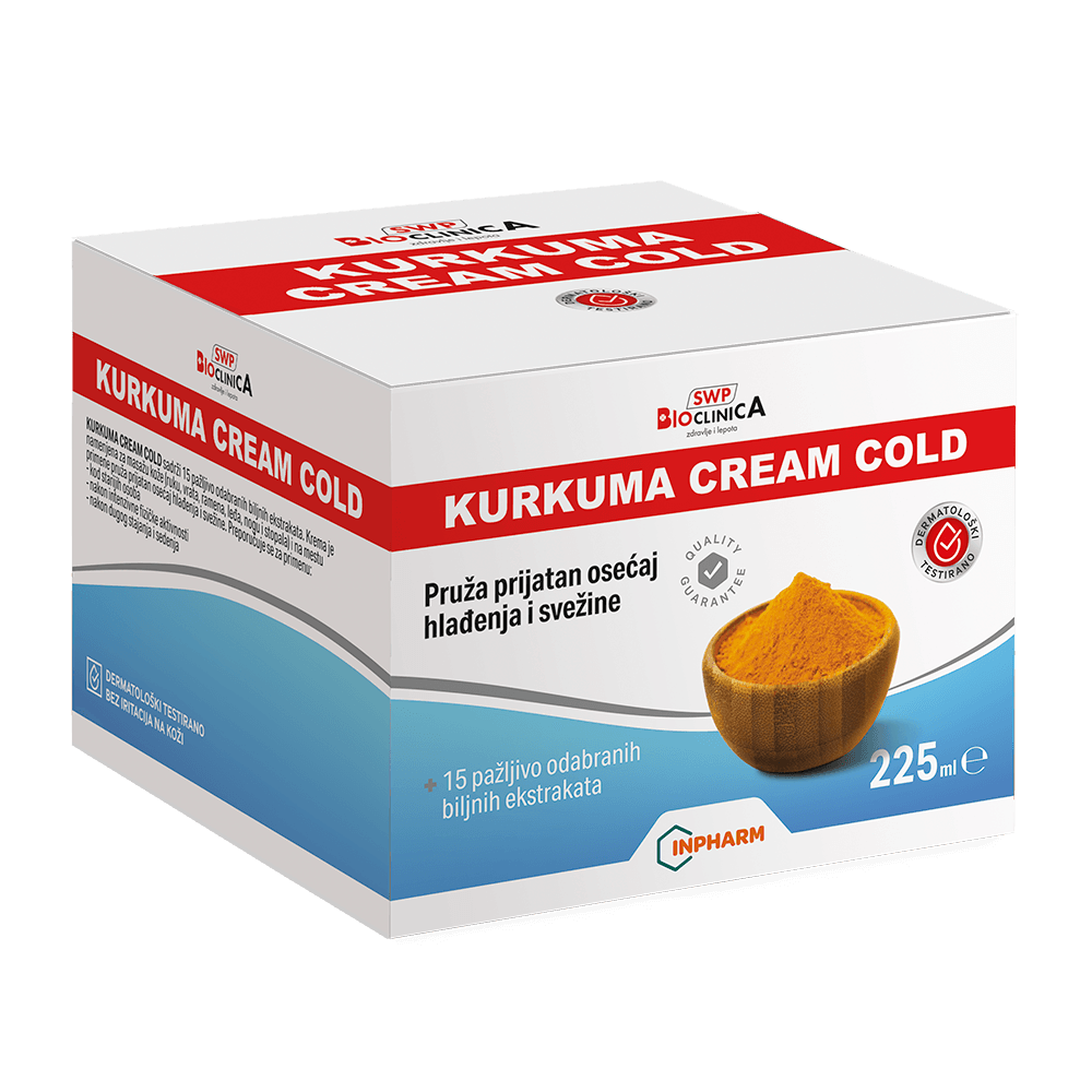 Bioclinica Kurkuma Cream Cold, Krema sa snažnim efektom hlađenja, 225 ml