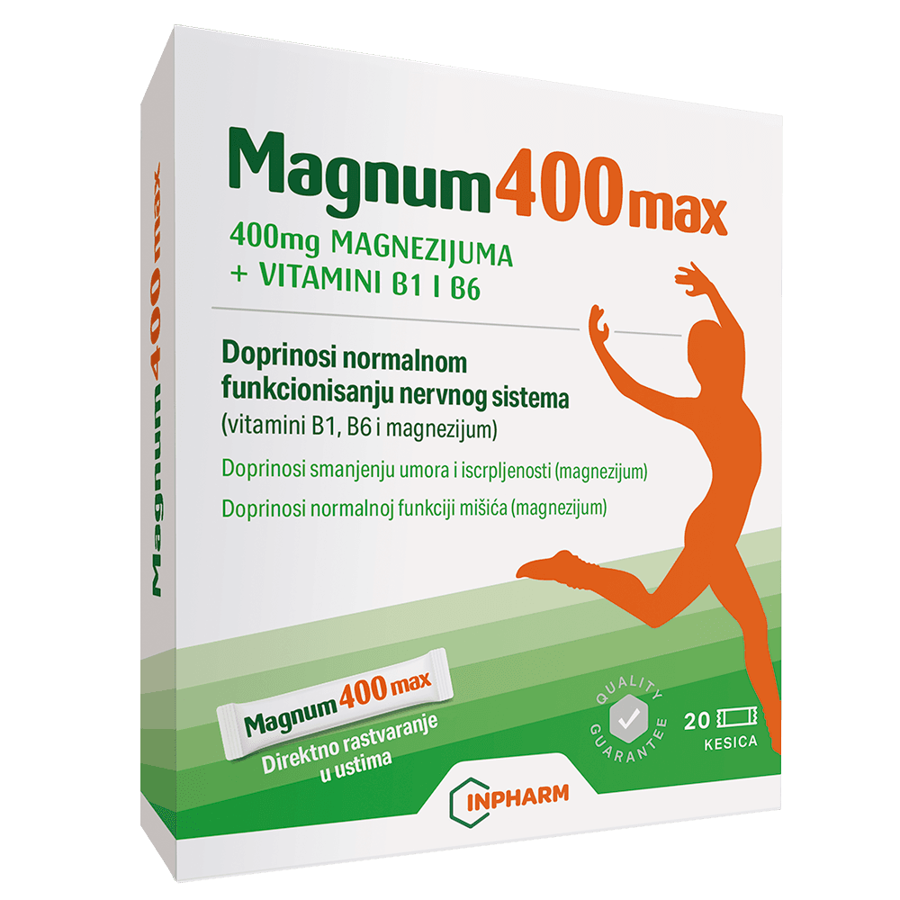 Inpharm Magnum 400 Max magnezijum, 20 kesica