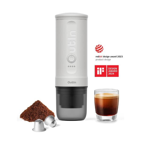 Outin Prenosivi espresso aparat Nano Pearl, 0.08 l,Beli