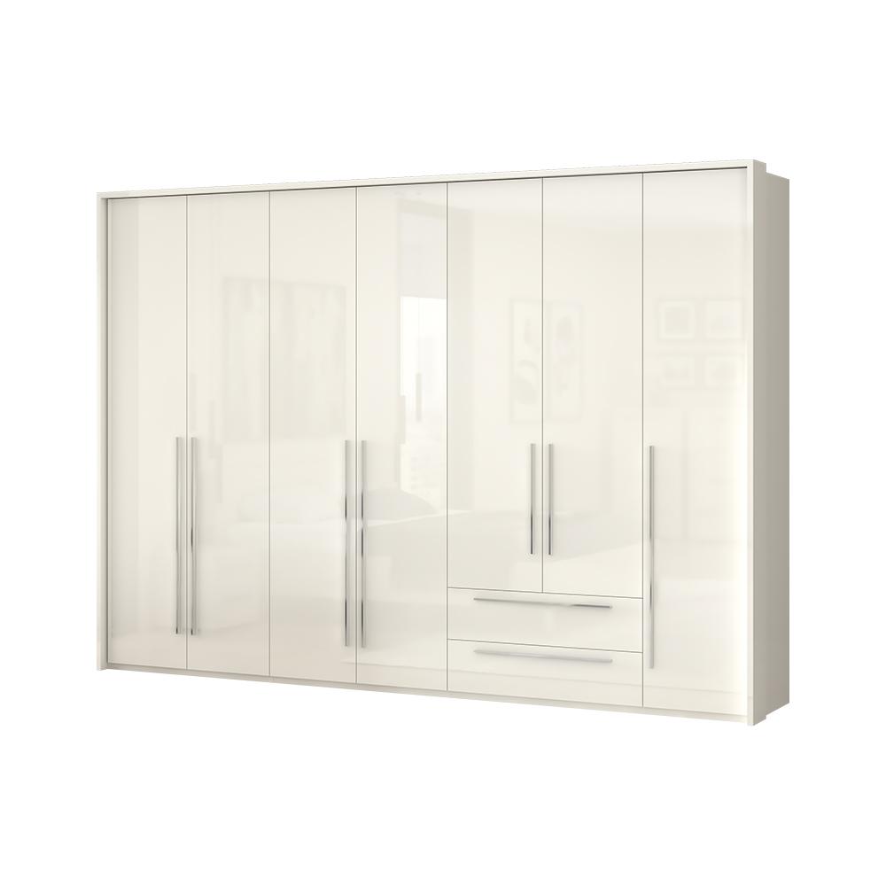 JELA Plakar P72A/PN - kolekcija Piano - Kristalno bela/Kristalno Bela HG Lak - 322x226x60 cm