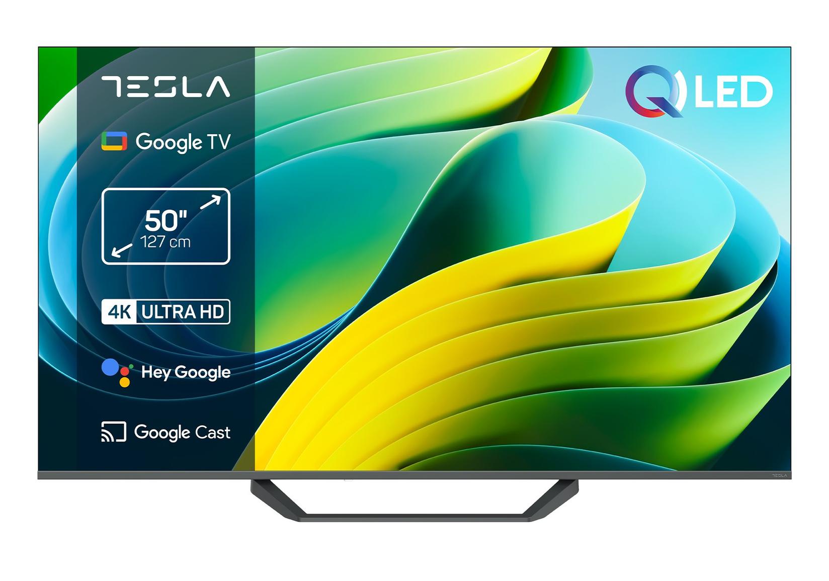 Tesla Televizor Q50E655GUS 50", QLED, 4K UHD, Google TV, Crni