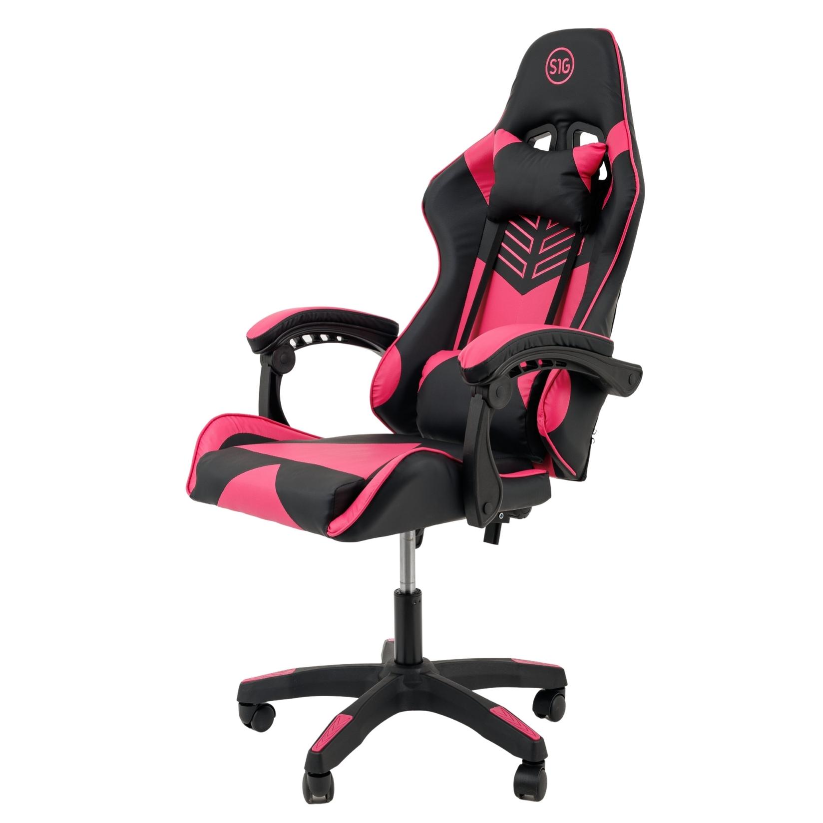 S1G Gejmerska stolica + USB masažer, Roze