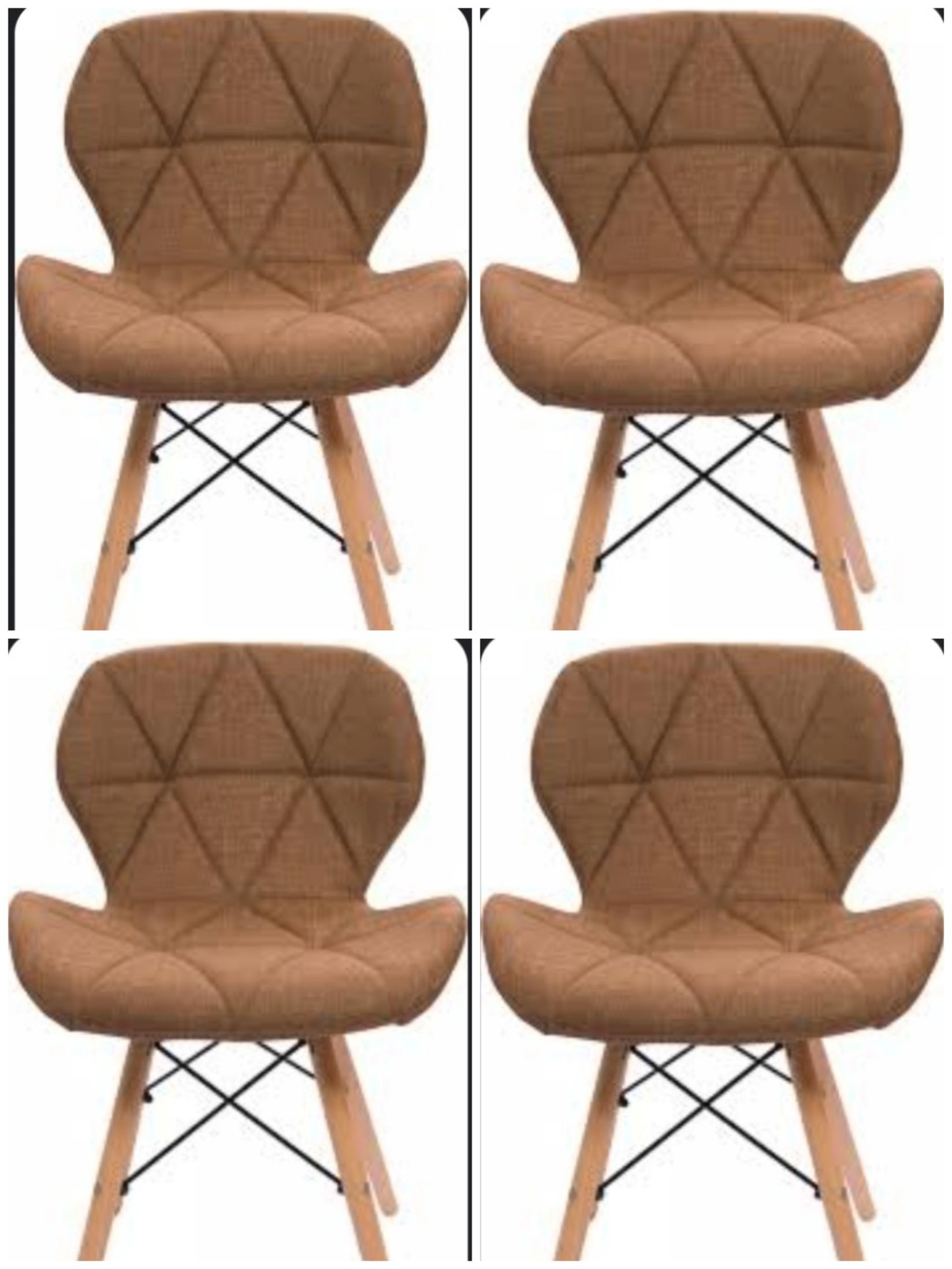 JANG Set trpezarijskih stolica,Tapacirane, 4 komada, Braon