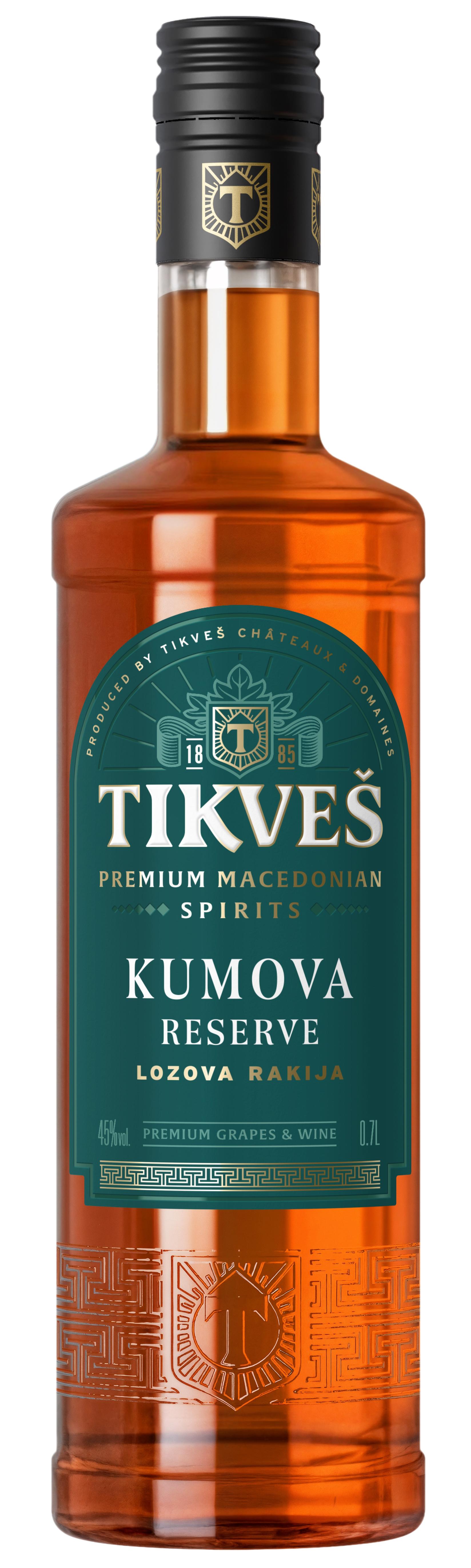 TIKVEŠ Kumova žuta rezervna rakiјa 0,7l 45%