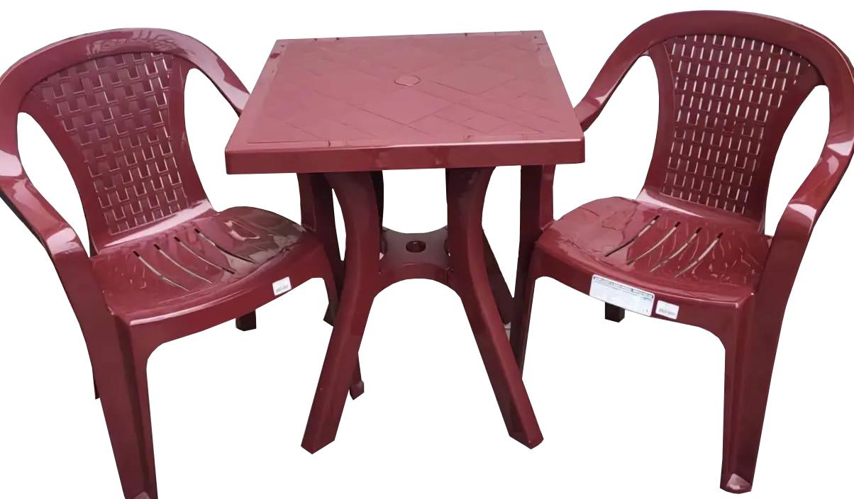 SANJA IPPI Baštenski Set, 2 Stolice Valerija + Sto Orlando 60, Bordo