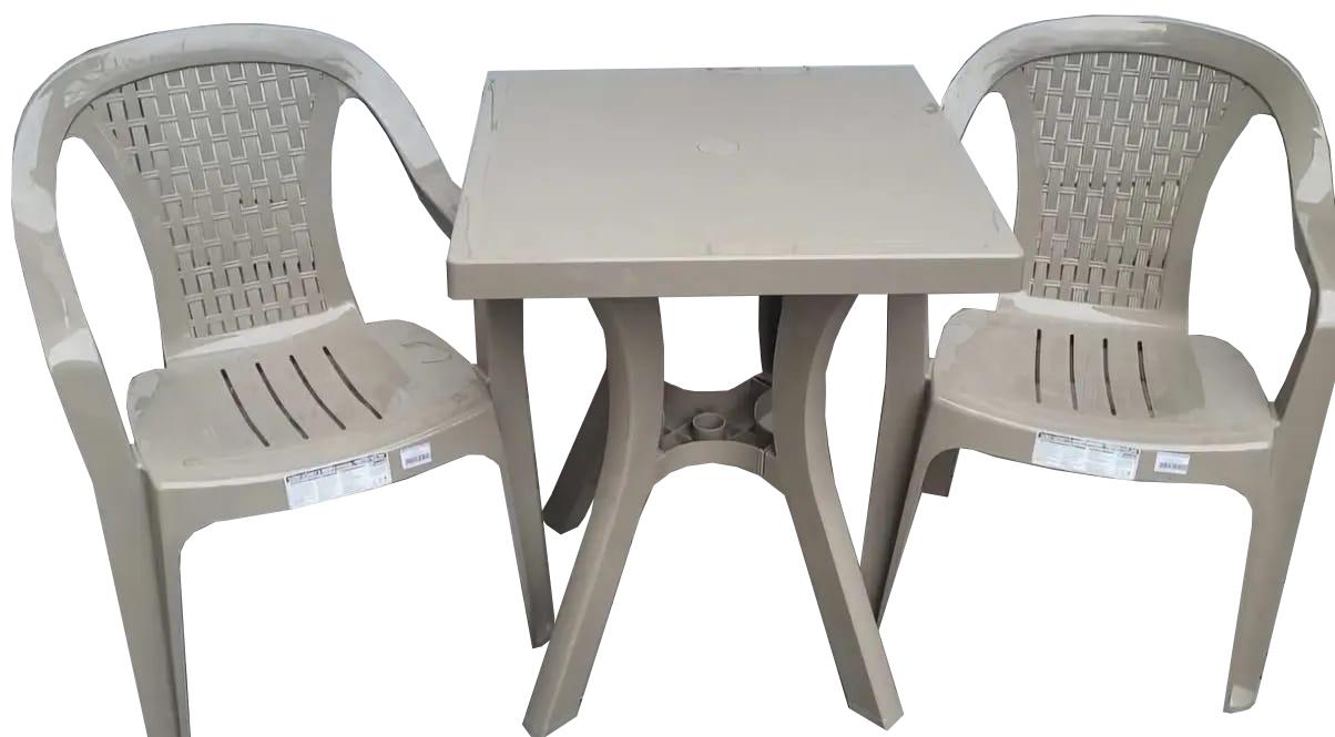 SANJA IPPI Baštenski Set, 2 Stolice Valerija + Sto Orlando 60, Svetlo Moka