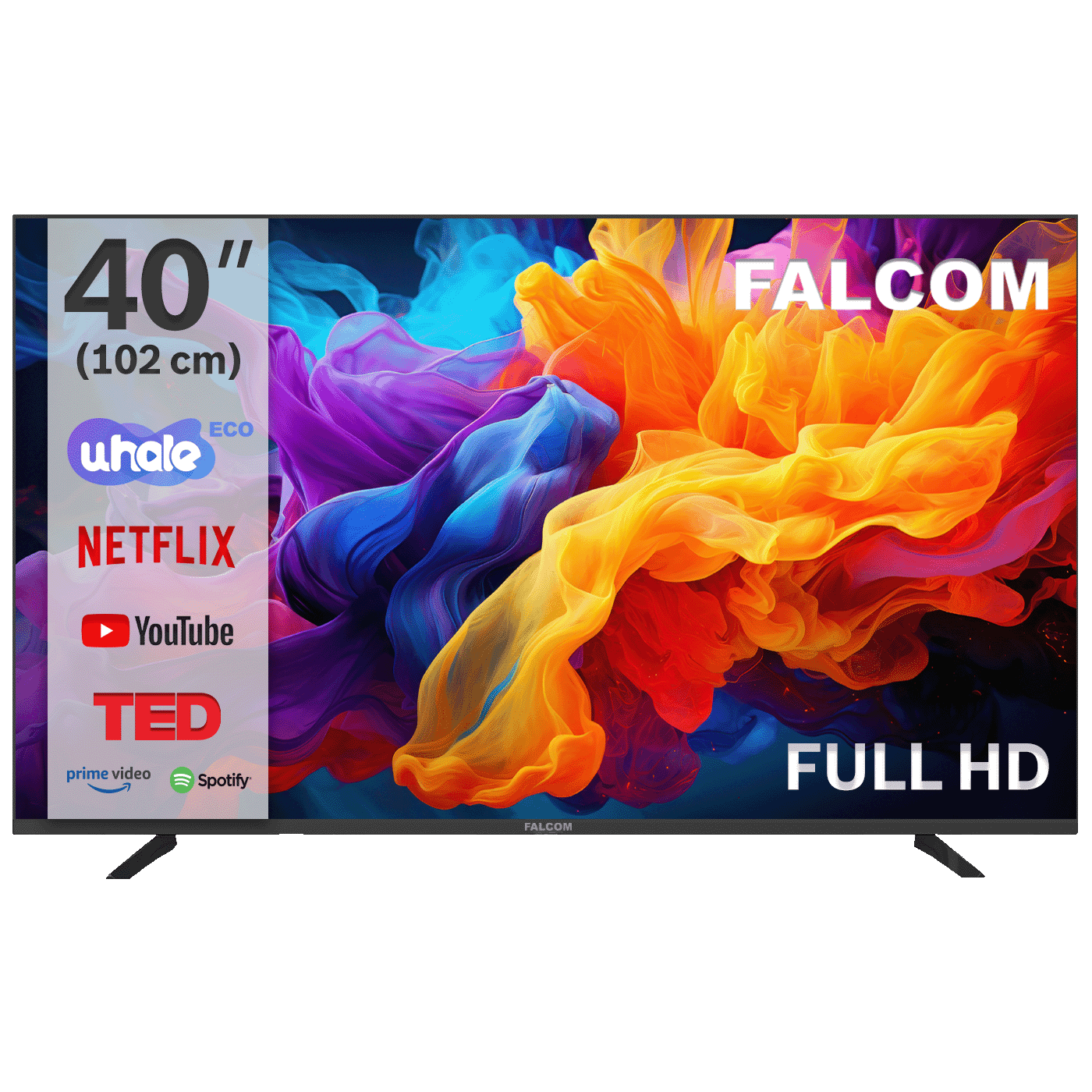 Falcom Televizor TV-40LTF024SM WOS, 40", LED, FullHD, Smart, Whale OS, Crni