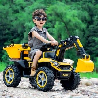 Eurobajk Bager sa kašikom na akumulator za decu, Žuti