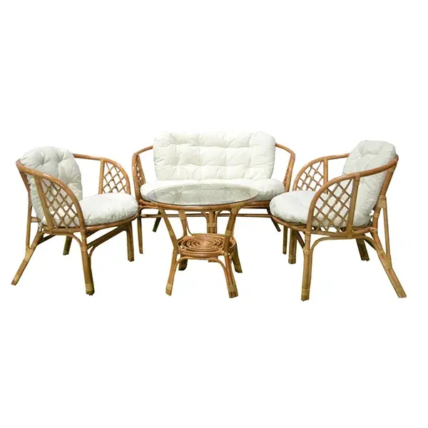 Baštenska garnitura od prirodnog ratana Bahama Honey bež