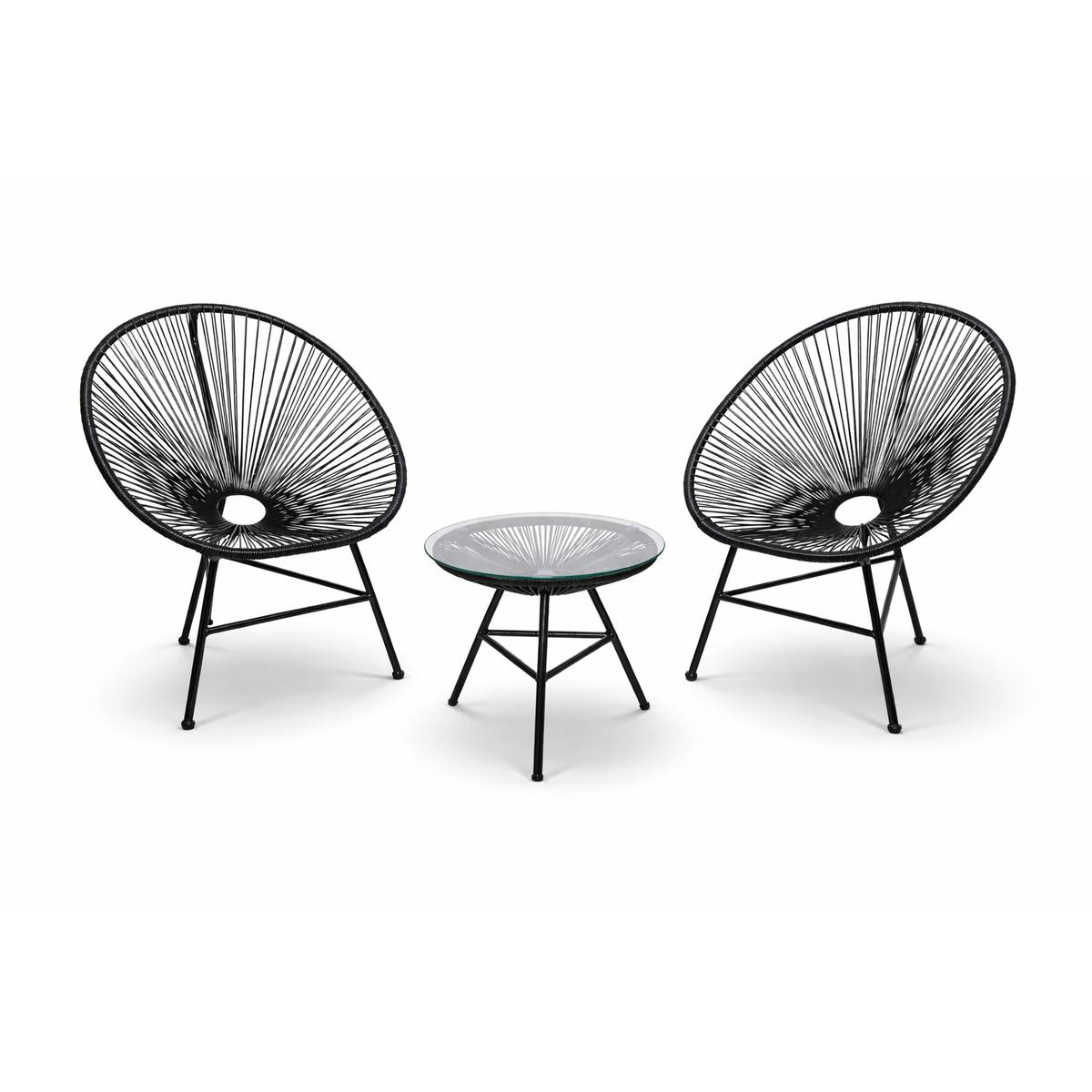 Baštenski set Lounge, Crni