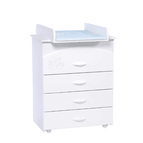 BAMBINO Komoda za bebe Nora Fix, Bela
