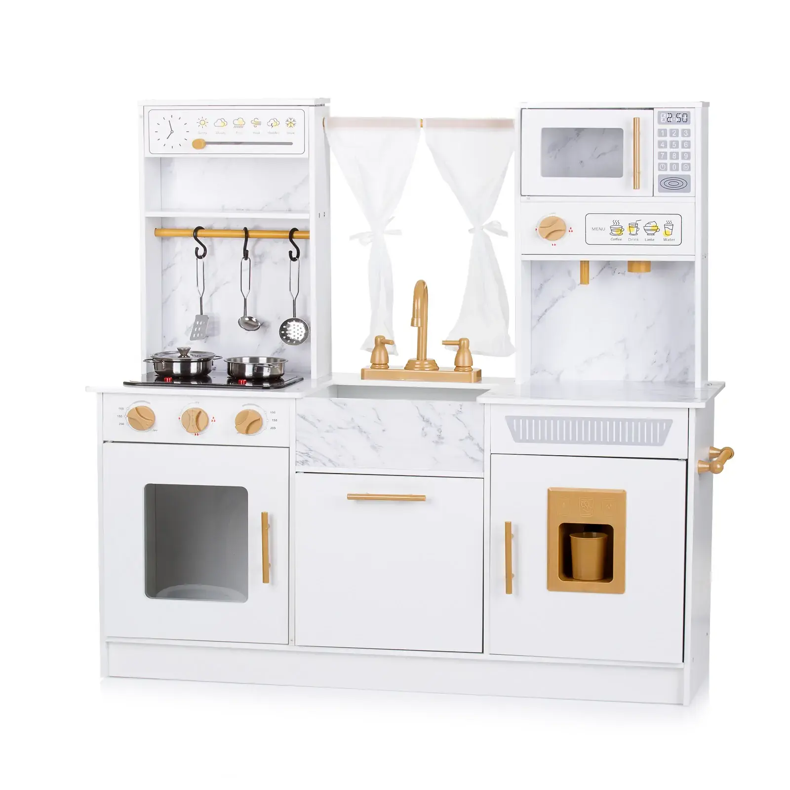 Chipolino Kuhinja za devojčice sa muzikom, svetlima i ledomatom, Bela