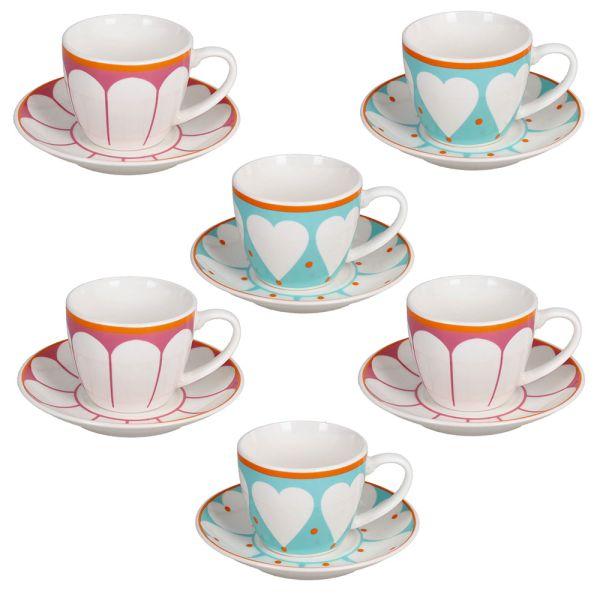 Tognana Set šoljica za čaj 90 ml, 6 komada, Šareni