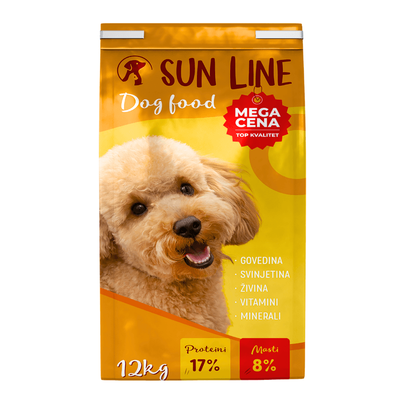 SUN LINE Kompletna hrana za odrasle pse Dog sa govedinom, piletinom i svinjetinom, 12 kg