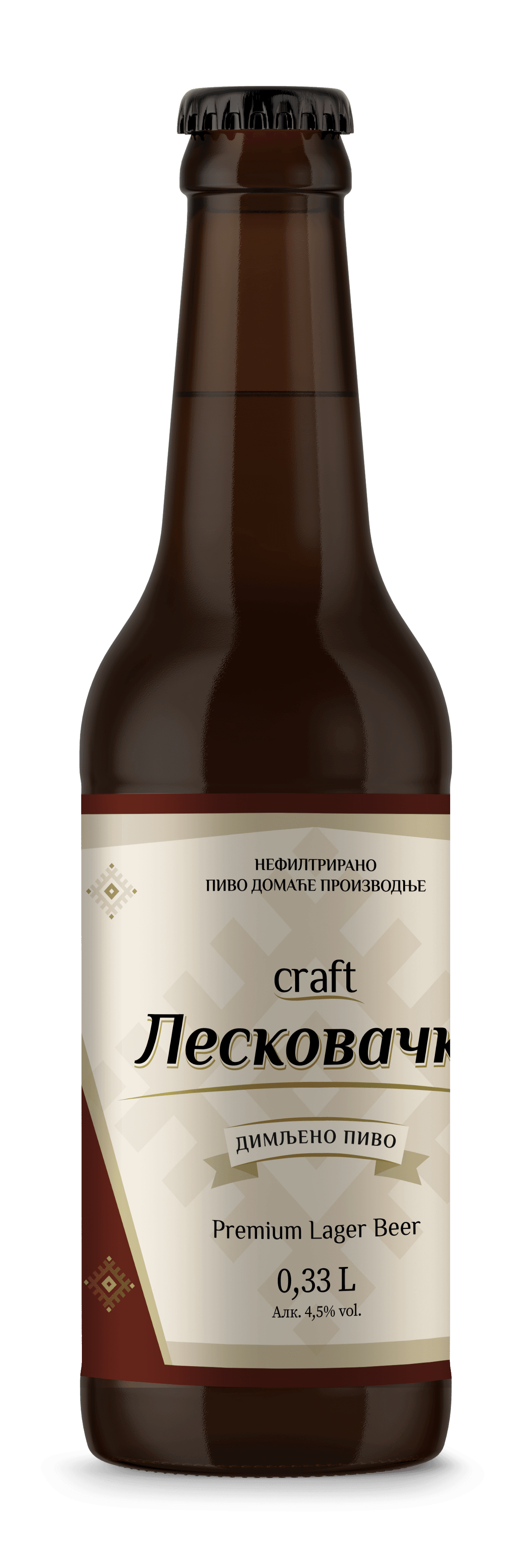 Leskovačko Lager kraft dimljeno pivo 0.33 l