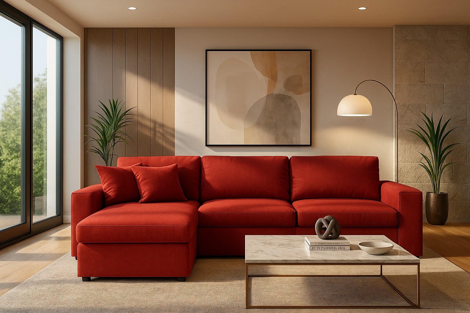 SIMPO Ugaona garnitura Mina, Crvena