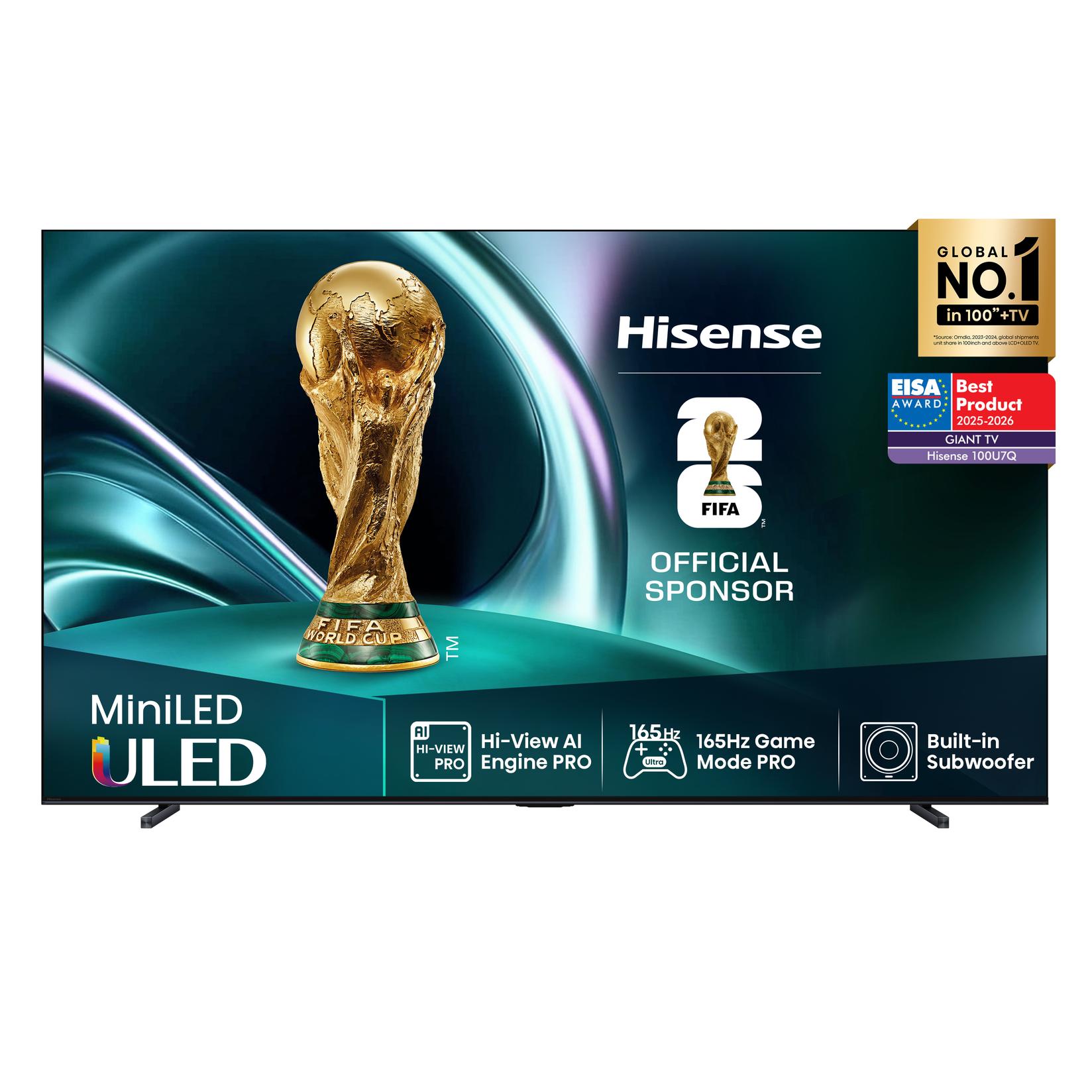 Hisense Televizor 100U7Q, 100", ULED, Mini LED, 4K, UHD, Smart TV