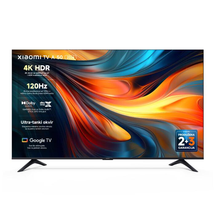 Xiaomi Televizor A50 50", 4K UHD, Google TV, 2026, Crni